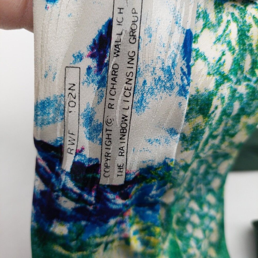 Richard Wallich Mens Sports Necktie Tie Fishing Rainbow Trout Silk 4"x57" - Picture 5 of 8